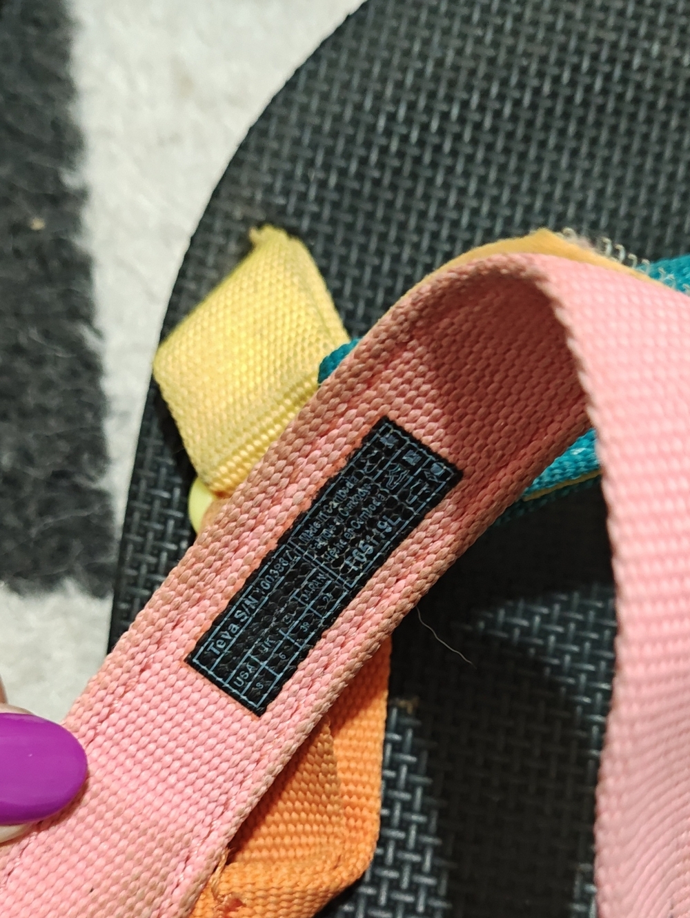 Teva Colorblock Sandals - Pink, Teal, Orange, Yellow - Picture 3 of 4